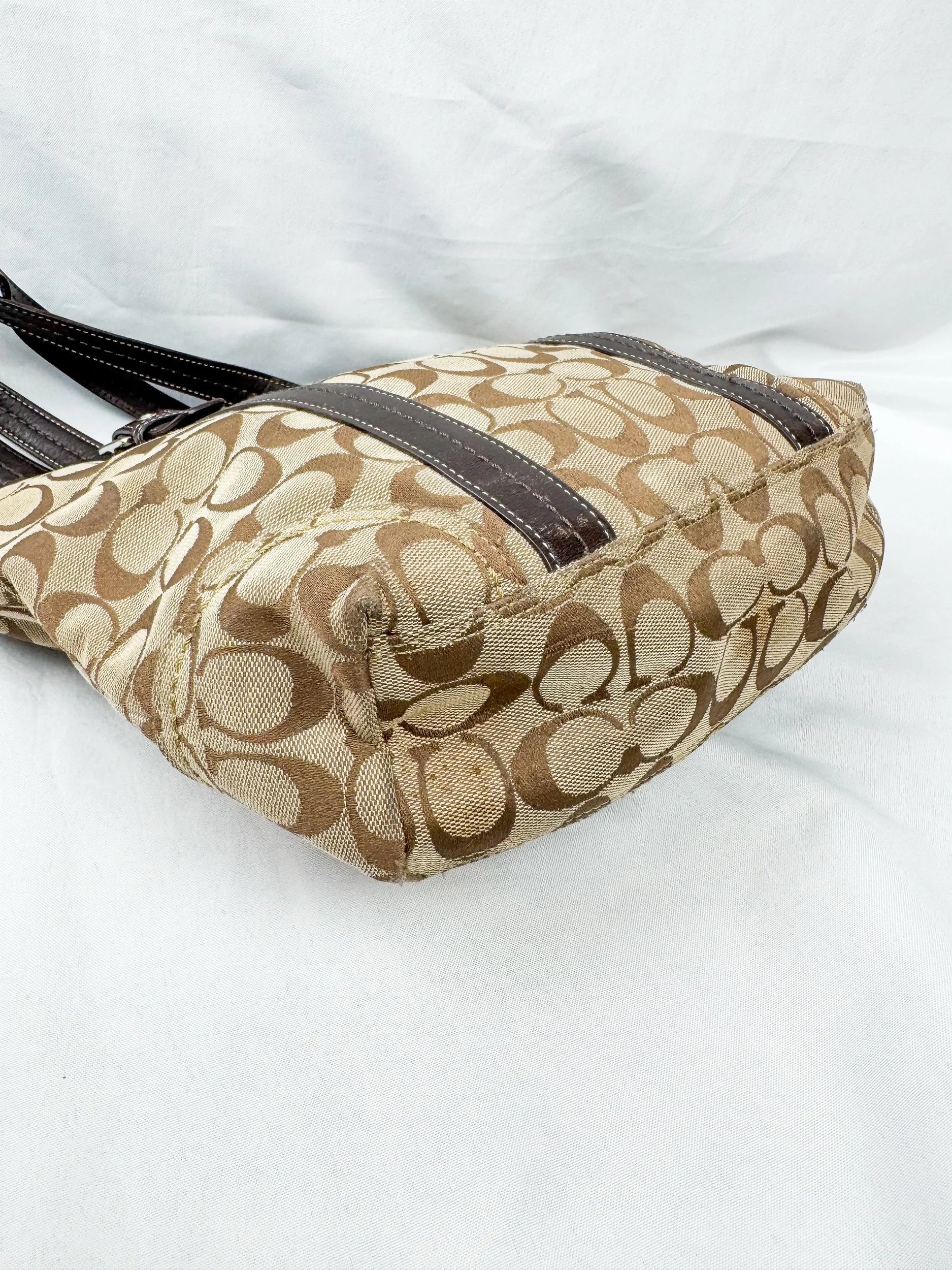 Vintage Coach Monogram Shoulder Bag