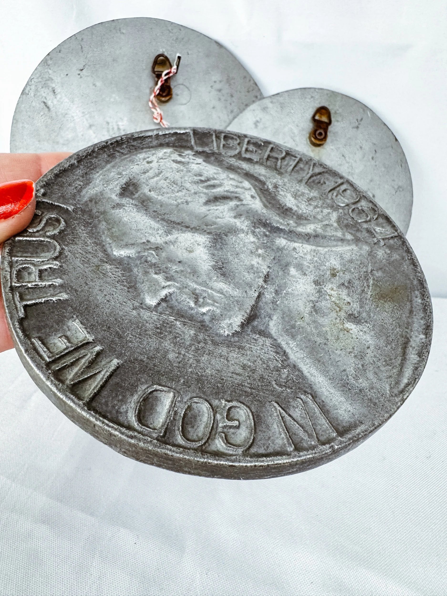 Set of 4 Heavy Metal Coin Wall Decor