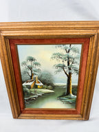 Framed, Velvet-Matted Signed Original Landscape Painting