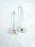 Set of Two Firelight Glass Star Taper Oil Candles