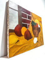 Vintage Fruit Still Life Original Oil Painting on Canvas