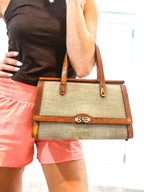 Vintage John Romain Leather/ Tweed Handbag