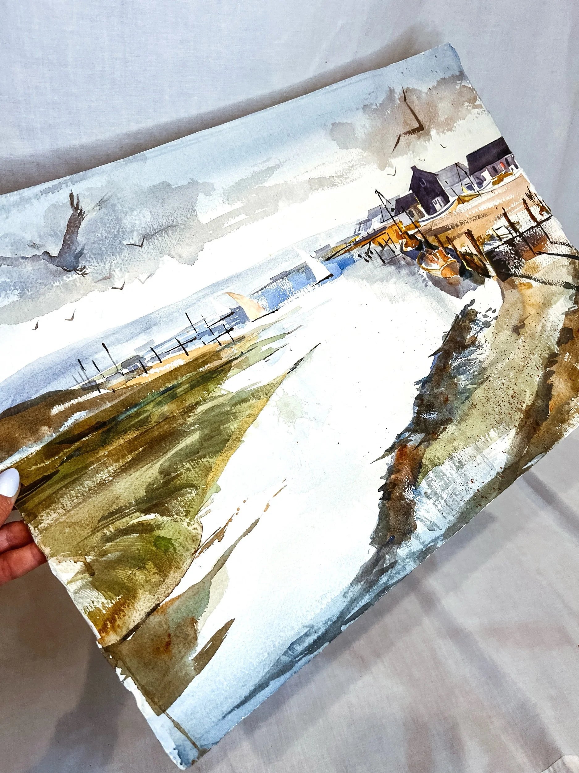 Inlet, Watercolor on Paper