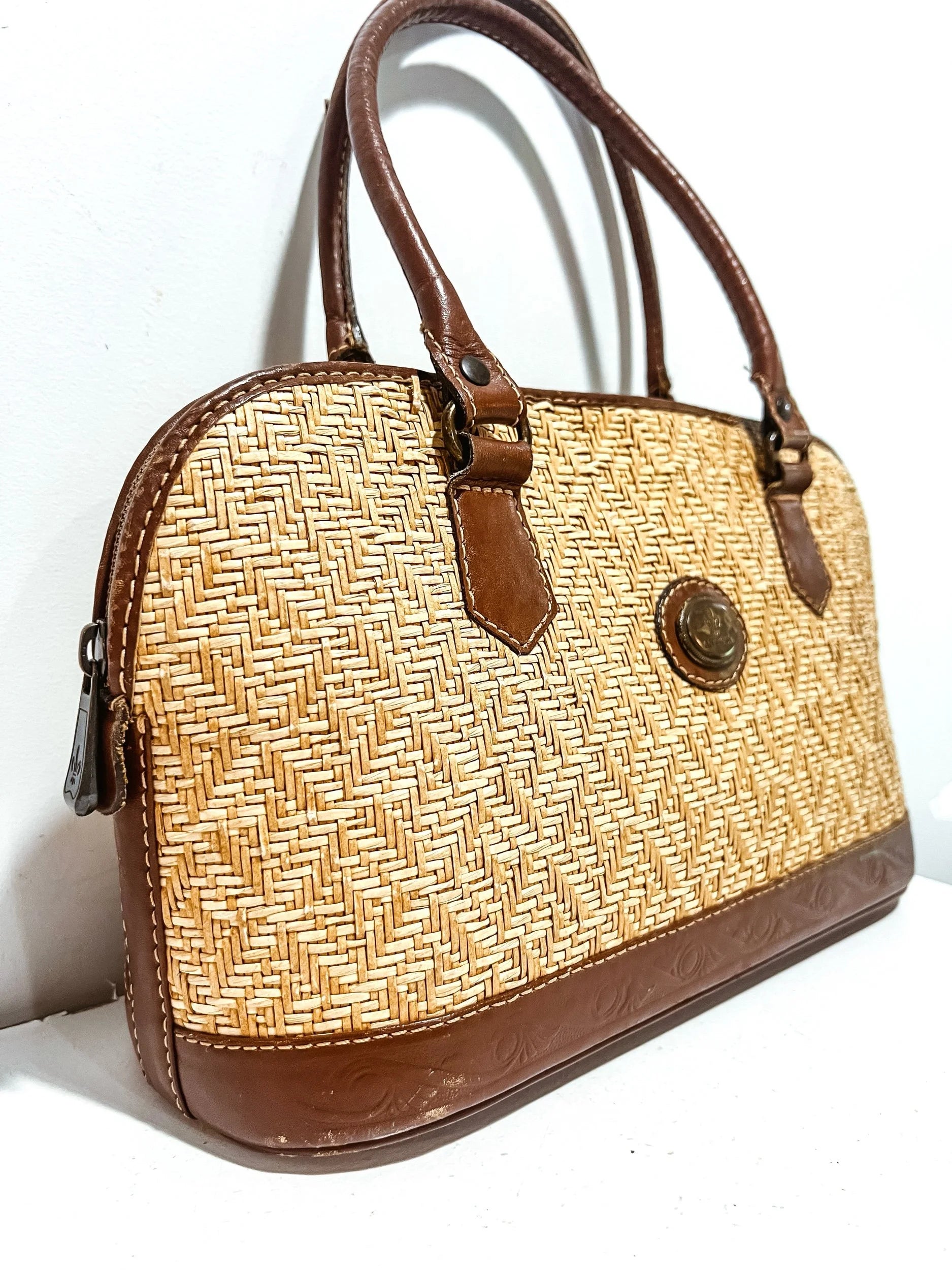 Vintage Antigua Rattan Handbag