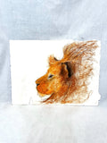 Lion Pastel Painting on Watercolor Paper