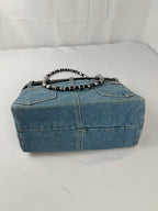 Vintage Y2K Denim Bootie Belt Bag w/ Beaded Handles