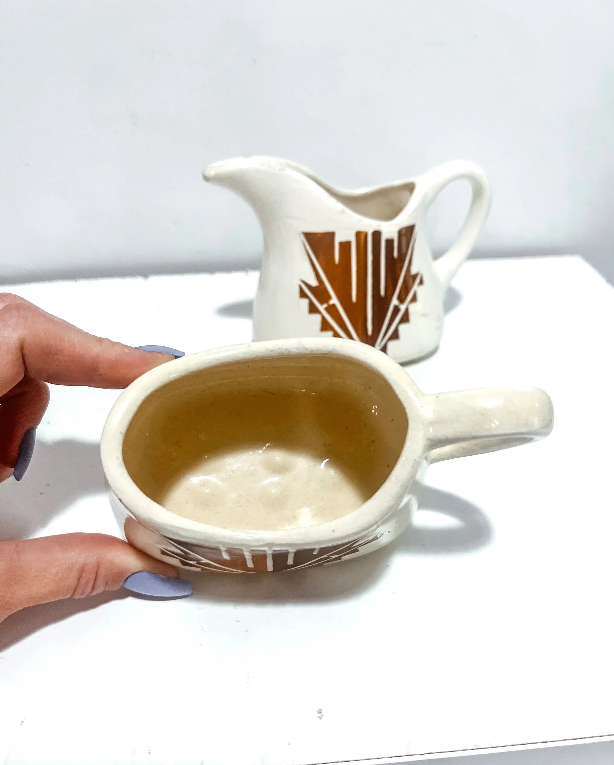 Vintage Signed Sioux Pottery Cream/Sugar Set