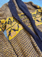 Mustard/Brown Oversized Knit Grandpa Cardi