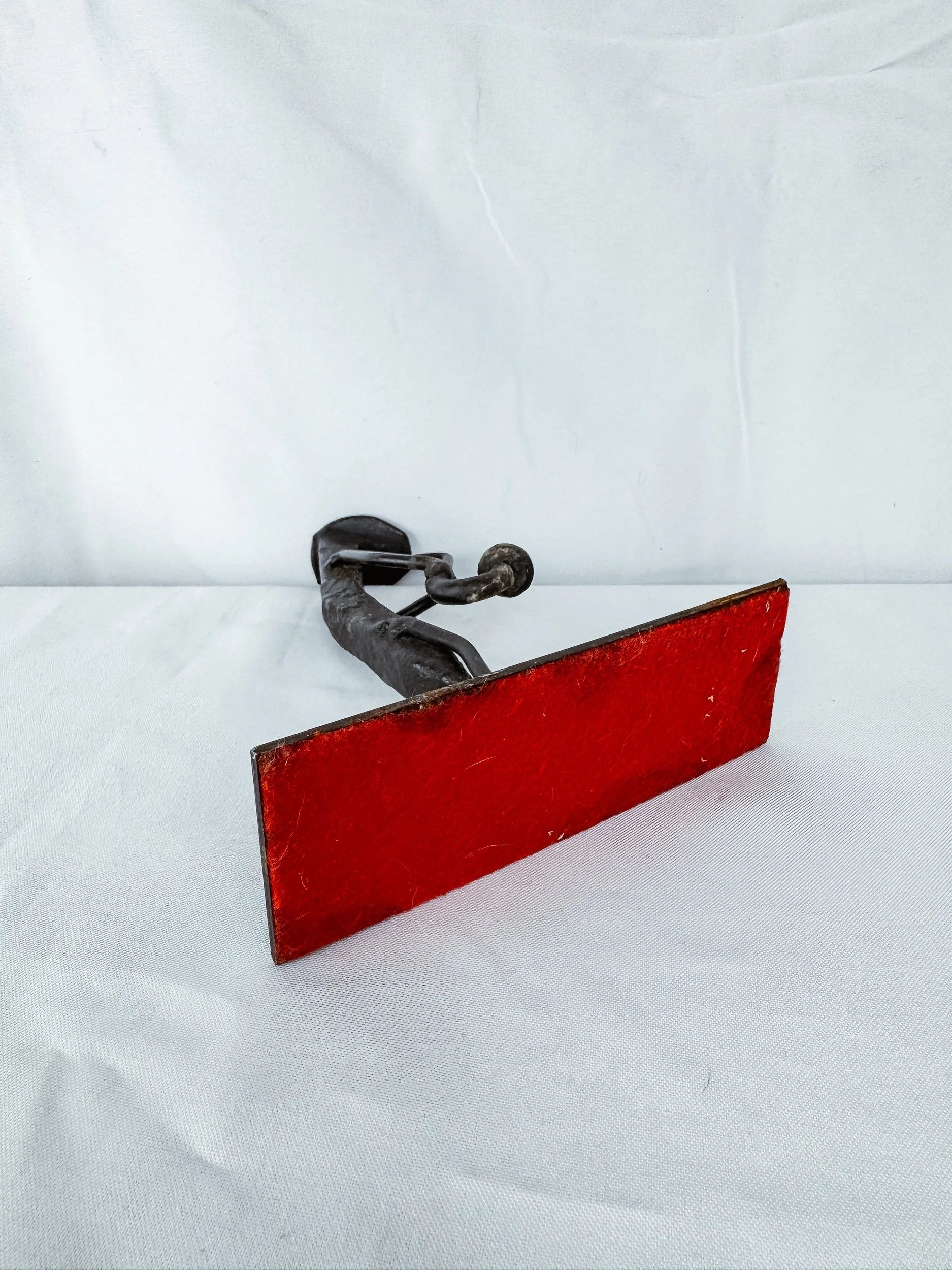 Brutalist Iron Saxophonist Sculpture