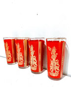 Set of 4 Vintage Thai Goddess Highball Glasses