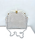 Vintage Whiting and Davis Style White Metal Mesh Handbag