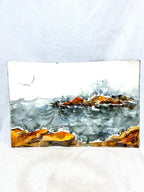 Double-Sides Abstract/ Seascape Watercolor on Paper