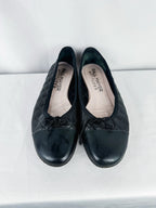 Paul Mayer Black Quilted Leather Ballet Flats