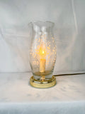 Vintage Glass & Brass Tabletop Lamp