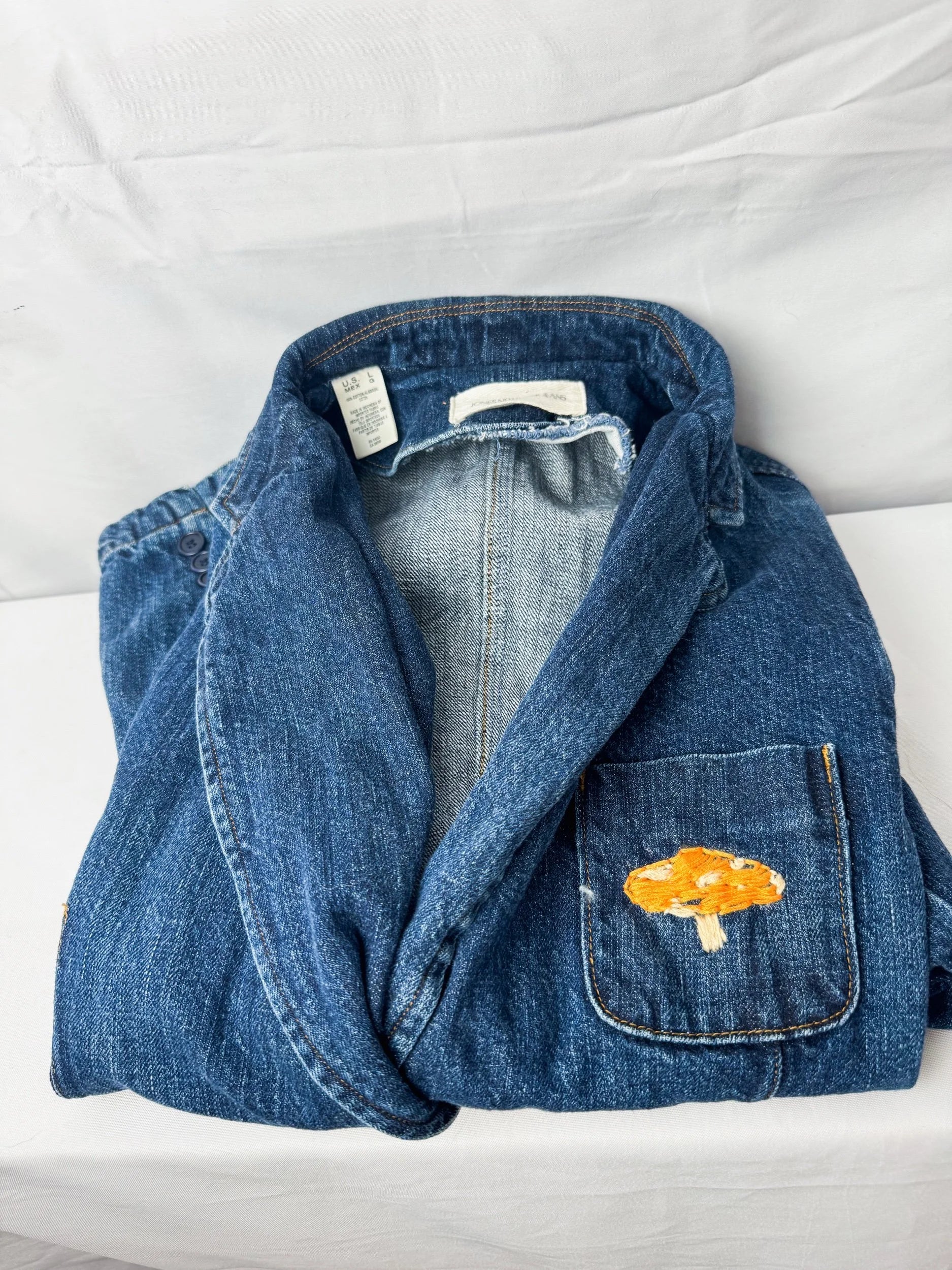 Jones New York Hand-Embroidered Vintage Denim Jacket, Large