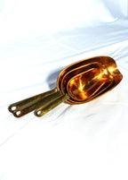 Vintage Set of 3 Copper and Brass Measuring Scoops