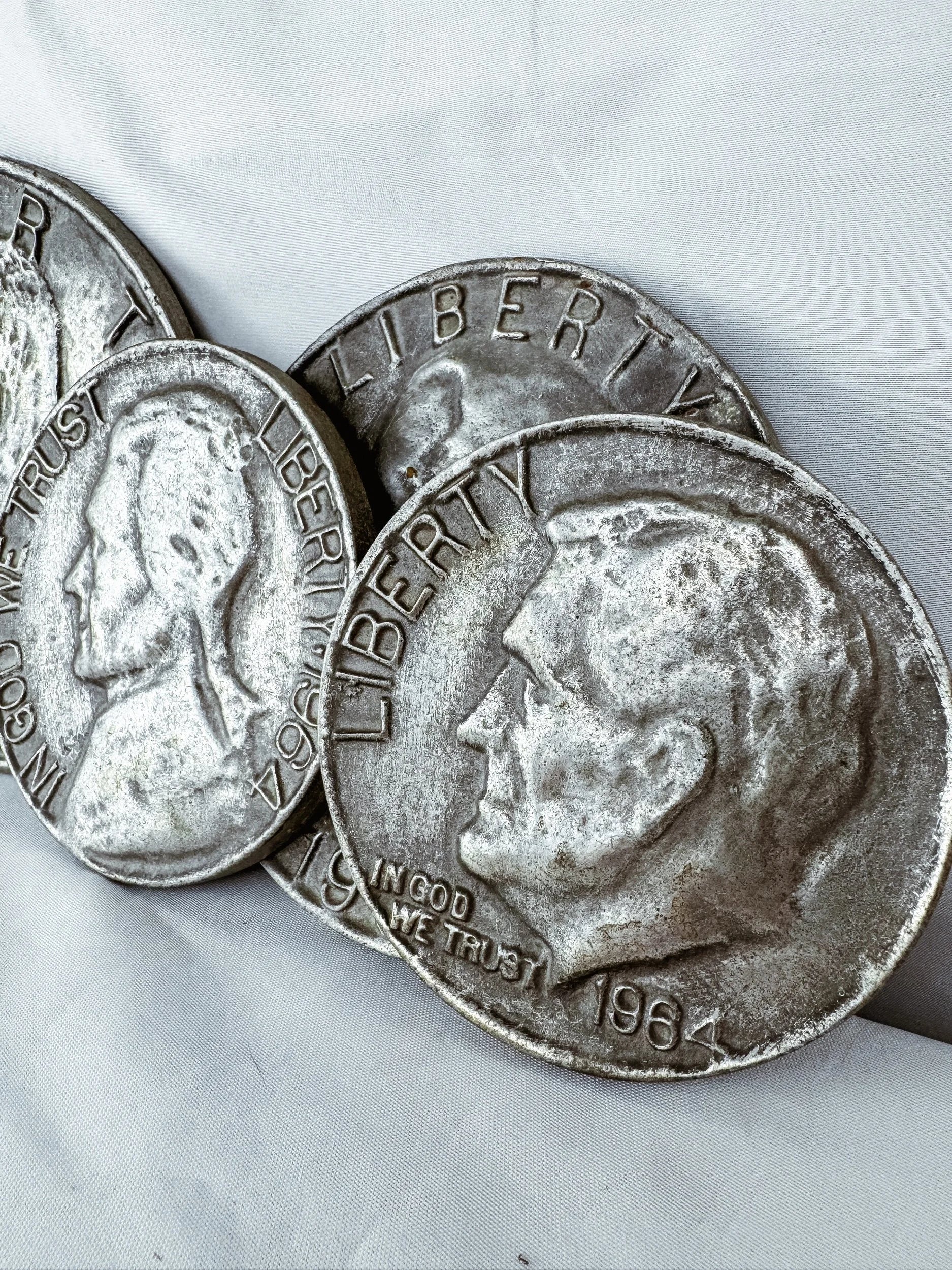 Set of 4 Heavy Metal Coin Wall Decor