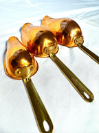 Vintage Set of 3 Copper and Brass Measuring Scoops