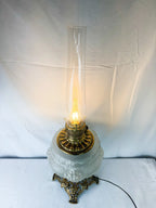 Vintage Frosted Glass Electrified Lamp