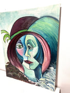 Original Watercolor Painting, Woman In Profile