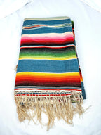Wool Vintage Mexican Serape, Hand-Loomed