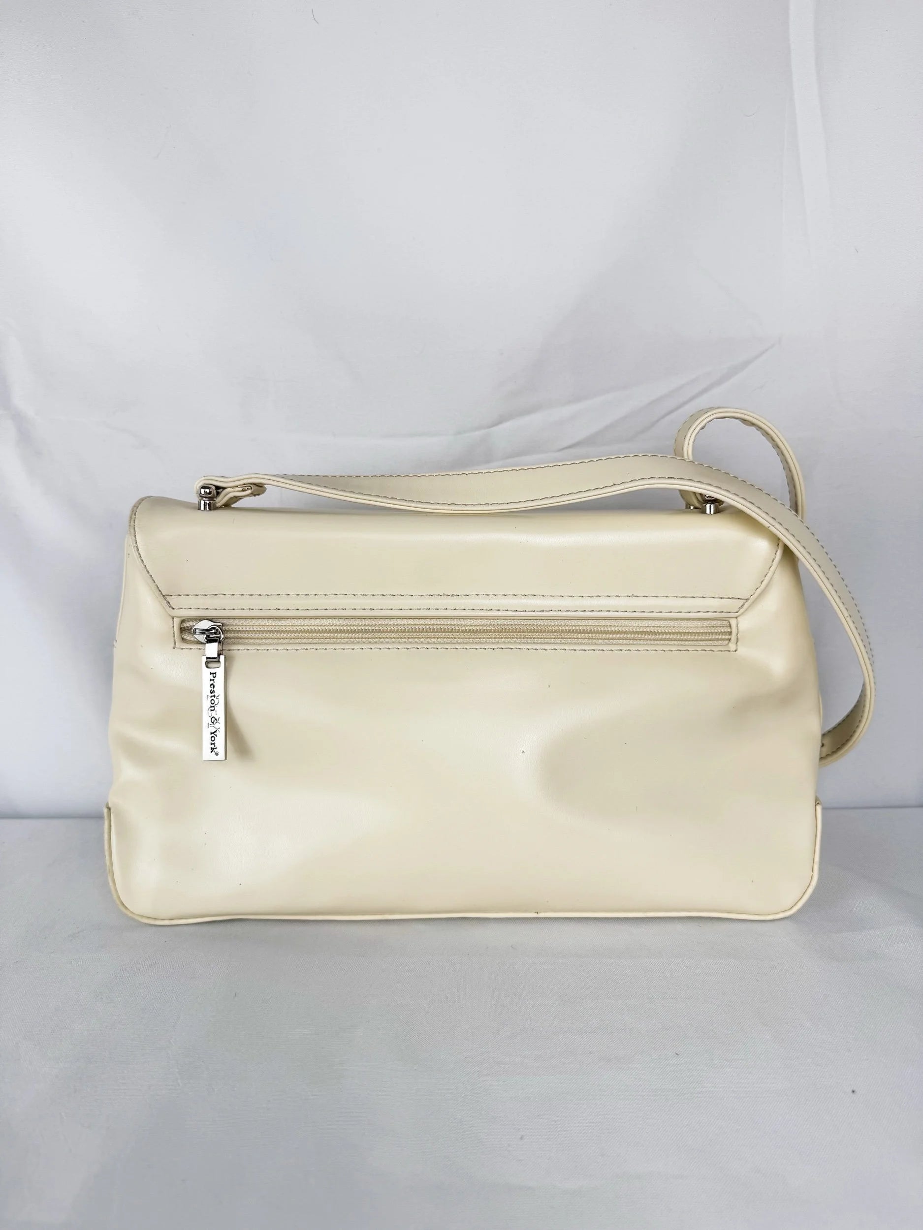 Cream Preston & York Vintage Vegan Leather Handbag