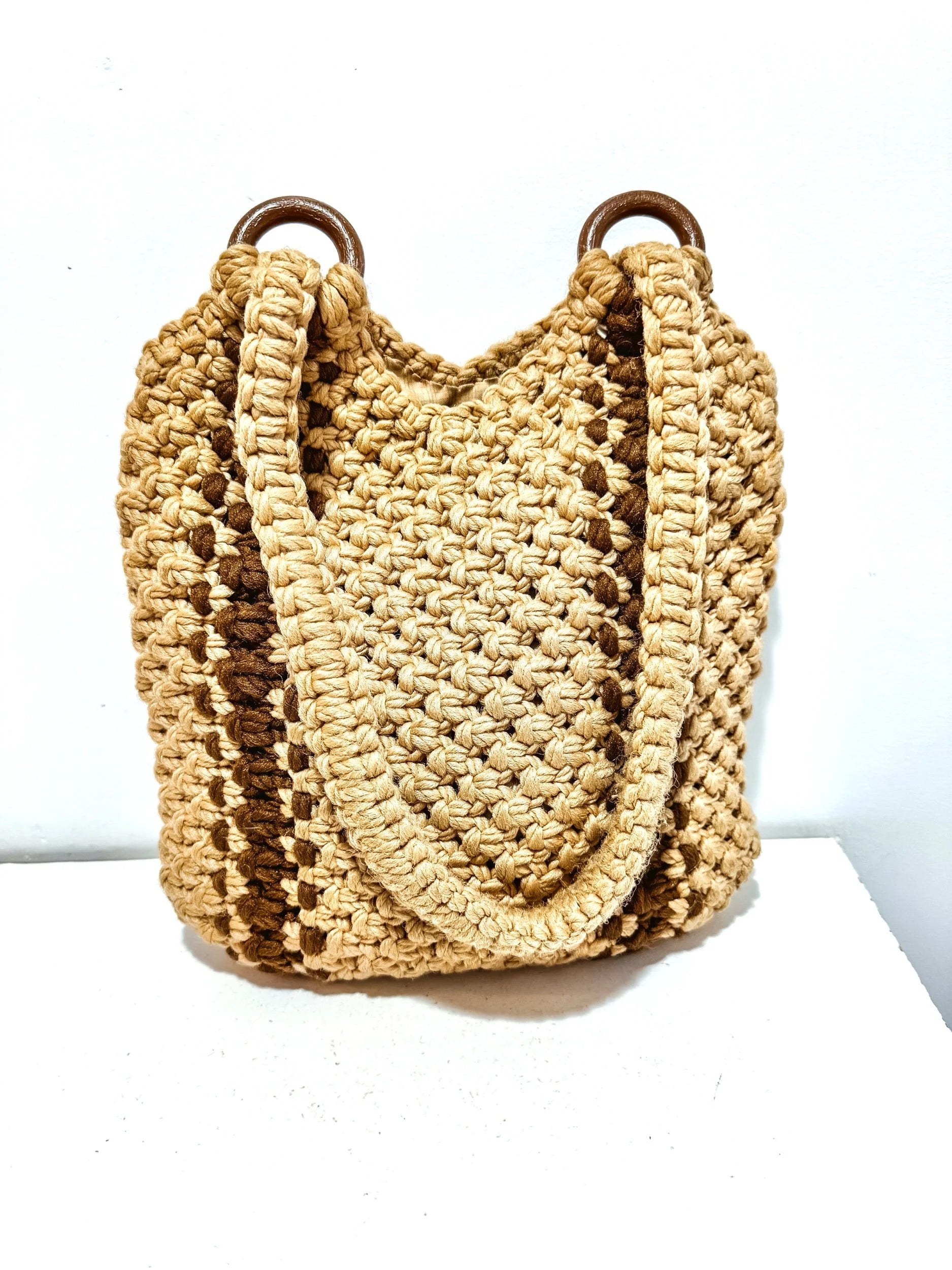 Vintage 1970s Woven Jute Handbag
