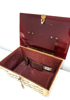 RARE 1950s Dorset and Rex Fifth Ave Woven Metal Box Purse with Acrylic Lid