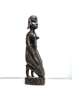 Hand- Carved Wooden African Woman Figurine