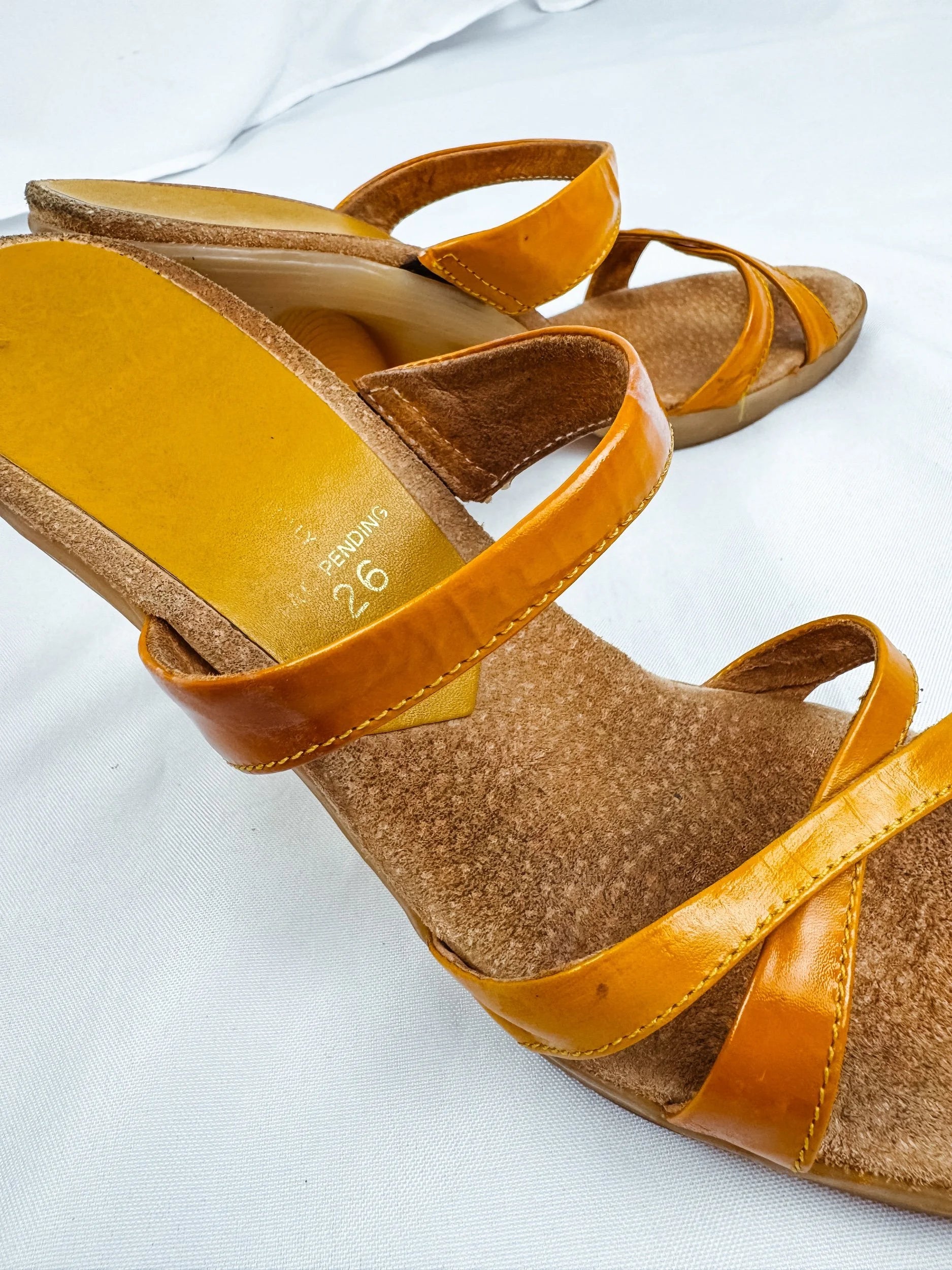 Orange Strappy Vintage Famolare Platform Sandals