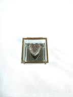 Silver Heart Mirrored Glass and Brass Box