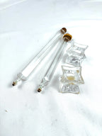 Set of Two Firelight Glass Star Taper Oil Candles
