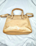 Givenchy Patent Pandora Flap Dark Cream Shoulder Bag
