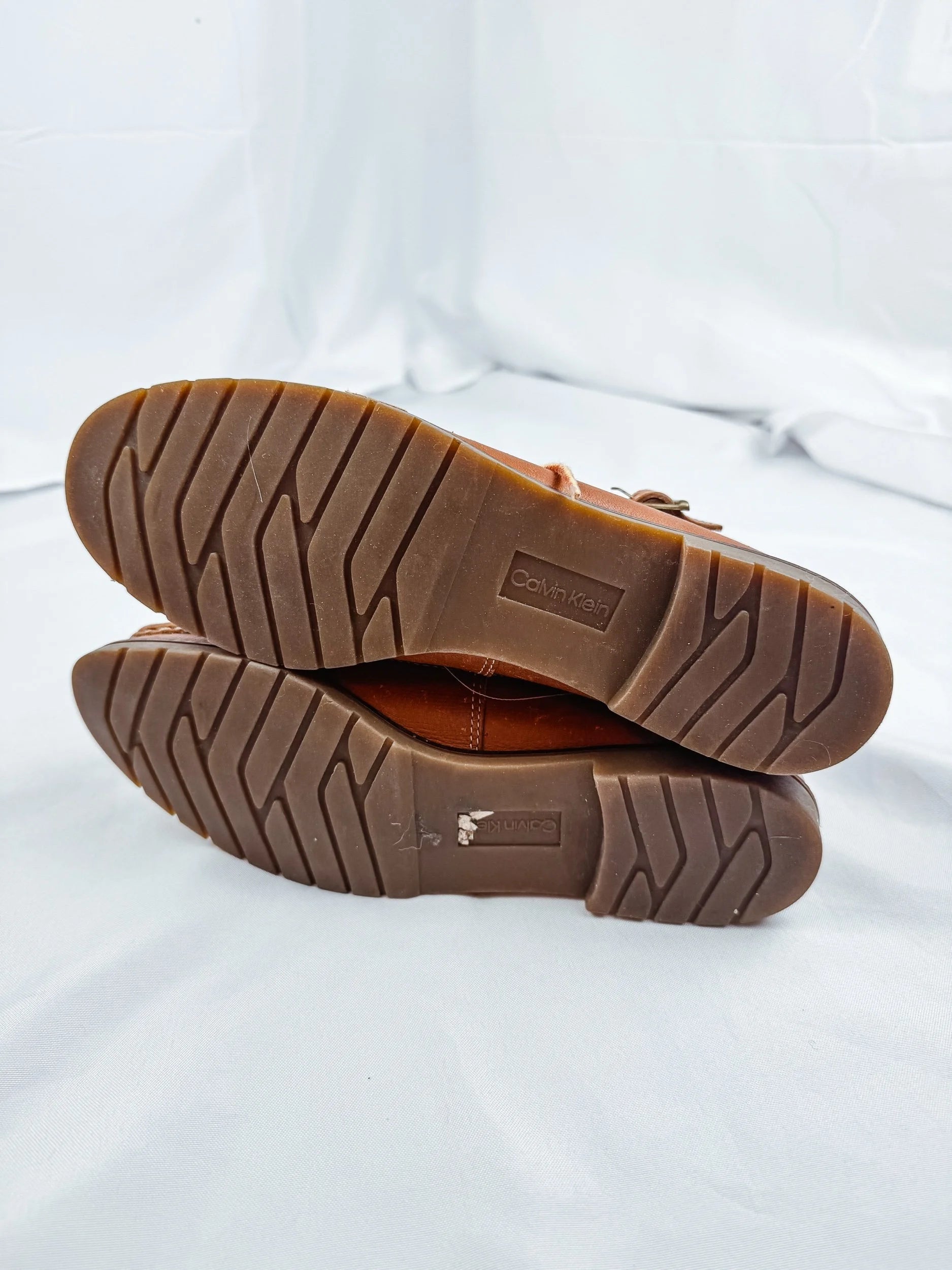 Calvin Klein Sport Lace- Up Leather Boat Shoes