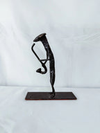 Brutalist Iron Saxophonist Sculpture
