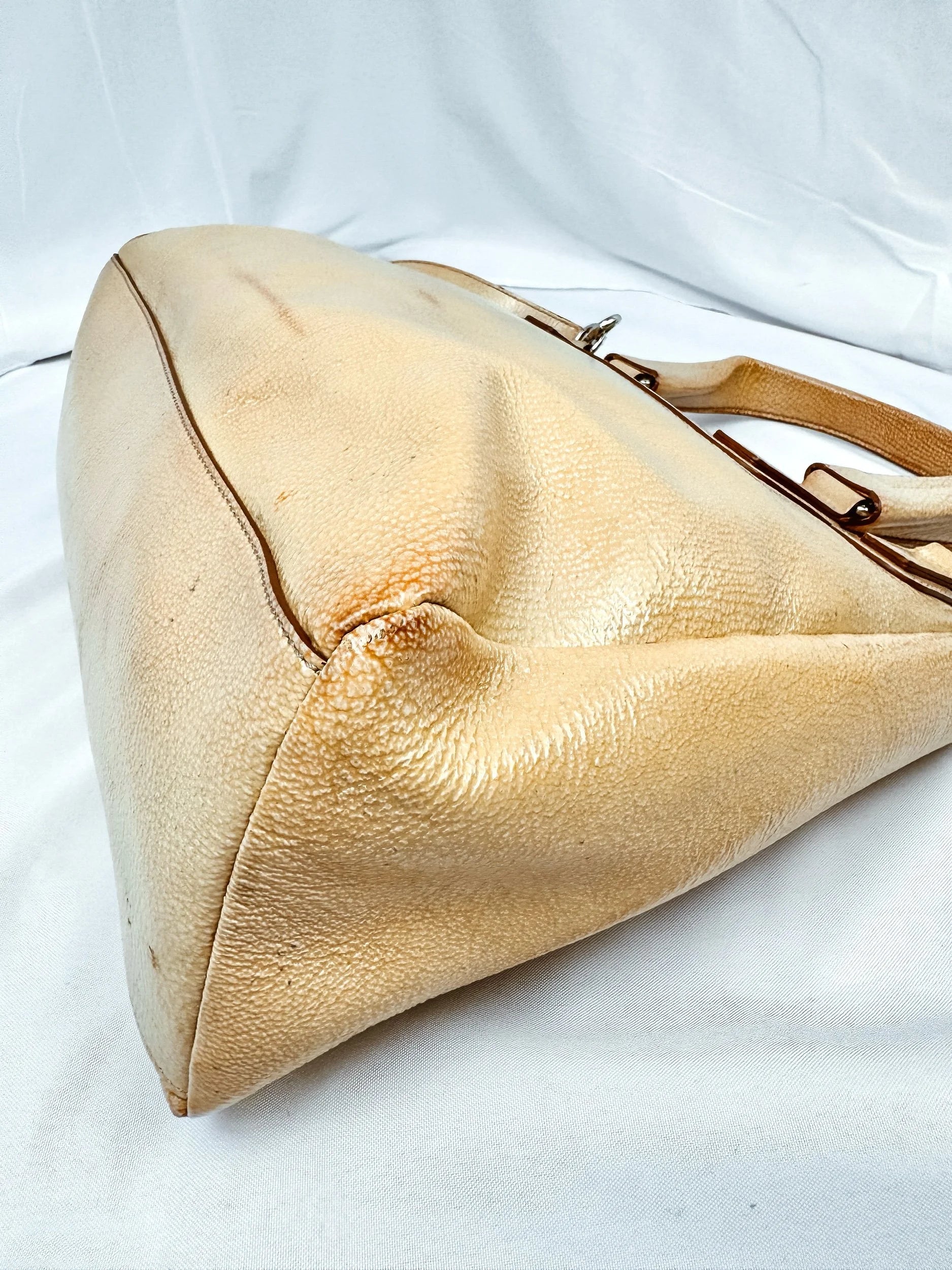 Givenchy Patent Pandora Flap Dark Cream Shoulder Bag