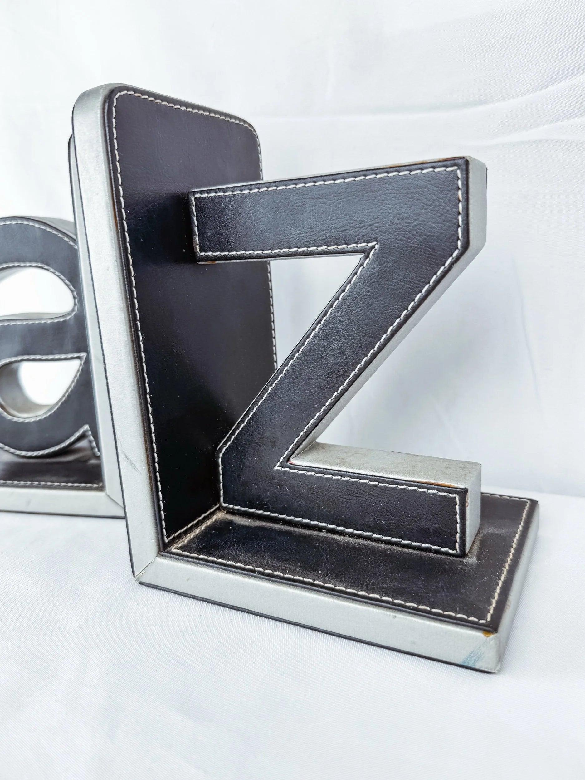 A\Z Faux Leather Bookends