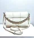 Isadora White Italian Leather Quilted Handbag