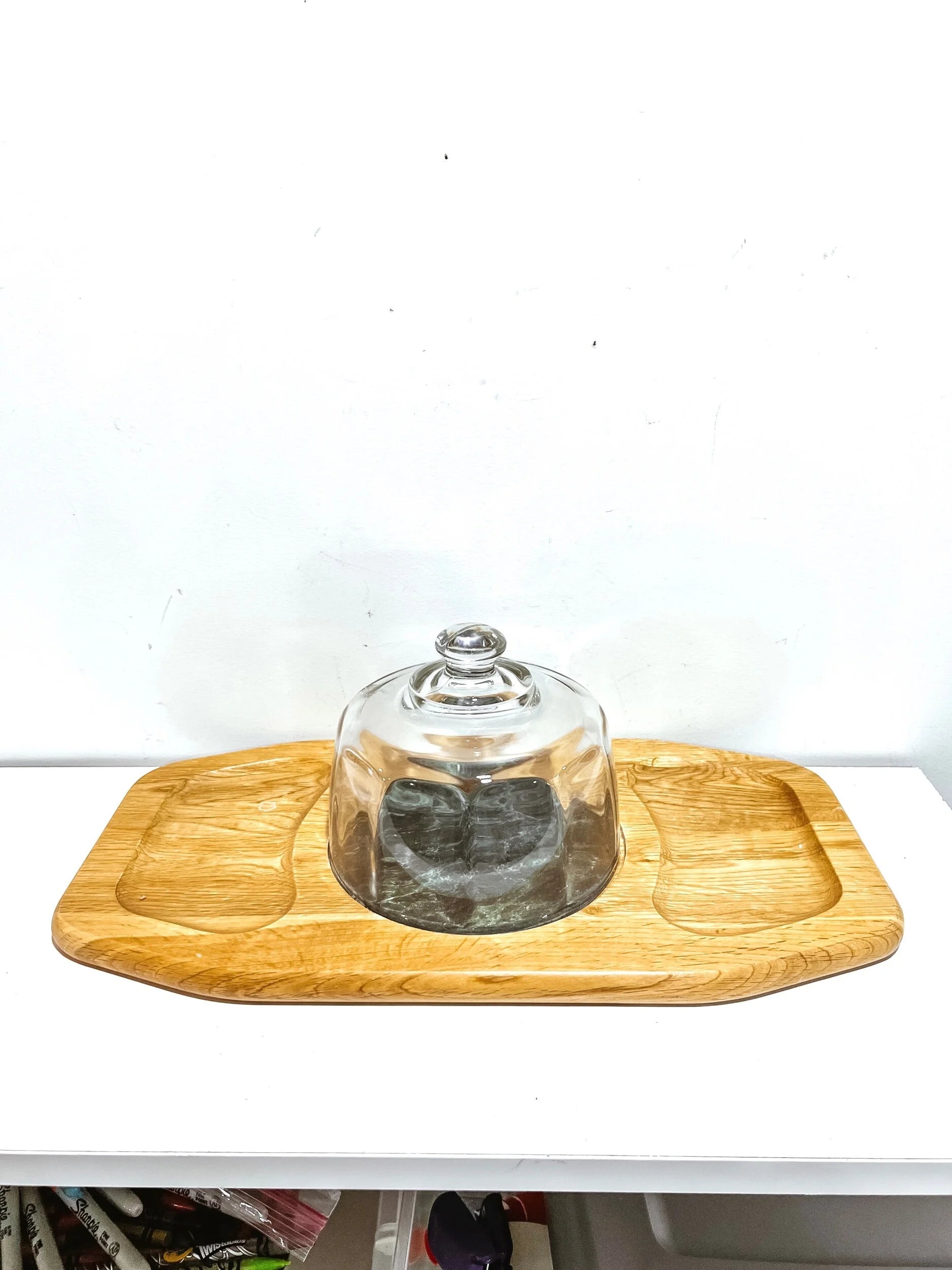 Large Vintage Wood/Marble Cheeseboard