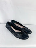 Paul Mayer Black Quilted Leather Ballet Flats