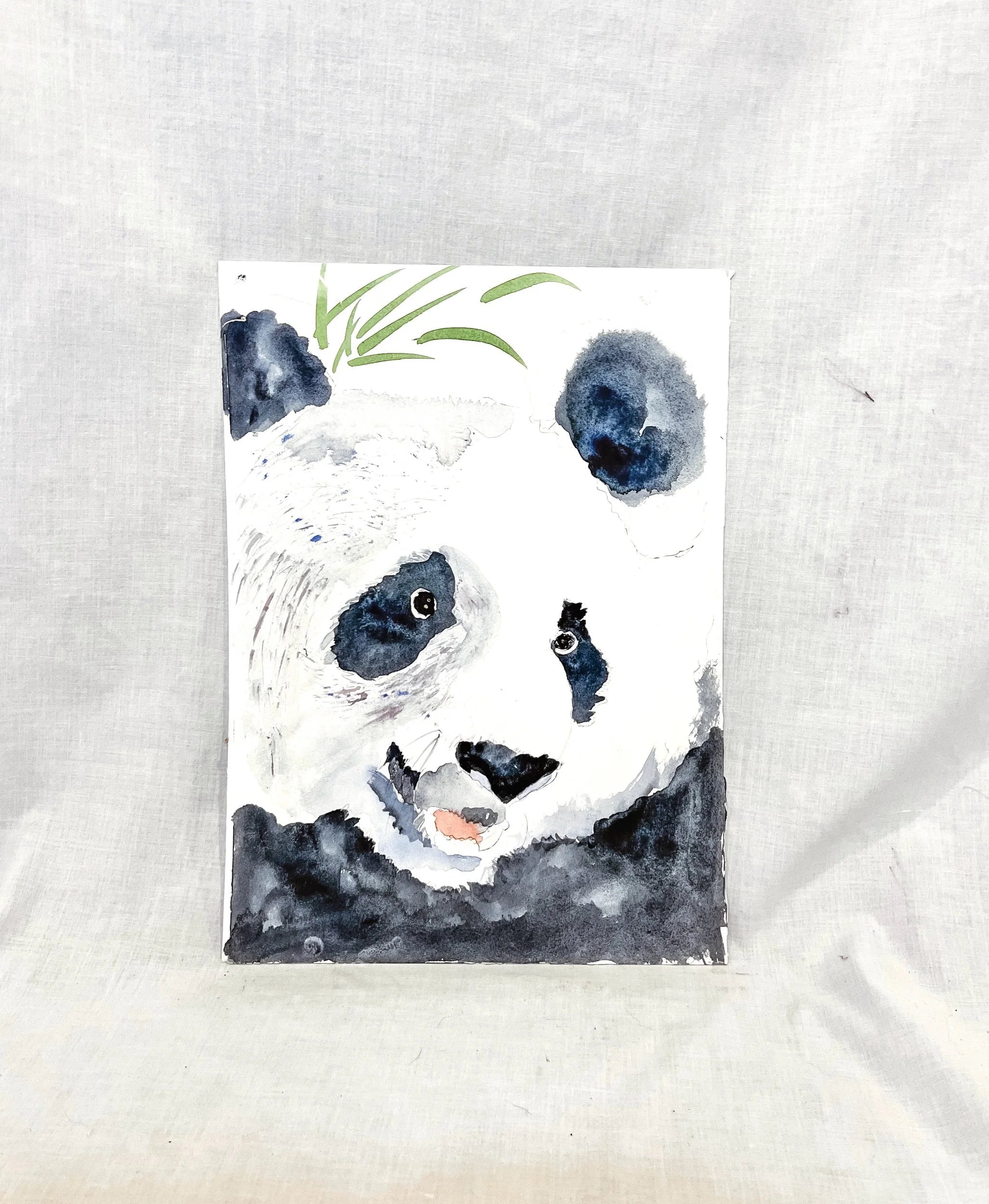 Happy Panda, Watercolor on Paper