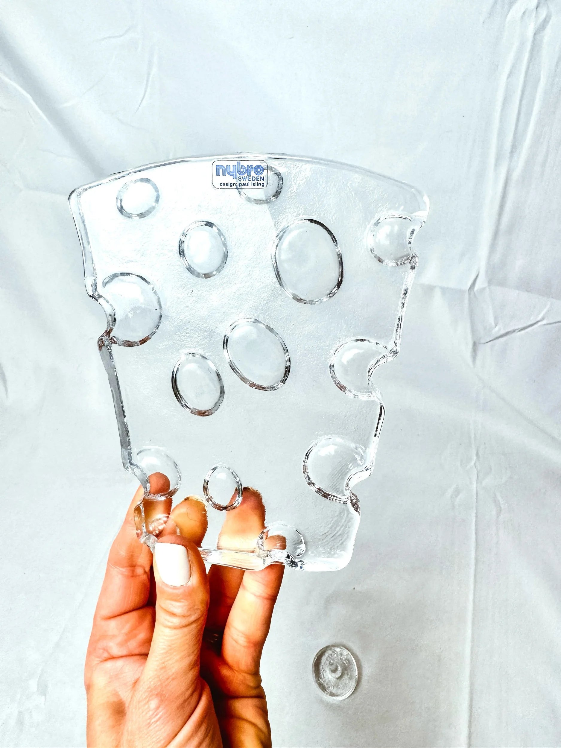 Paul Isling Nybro Swedish Glass Cheese Dish