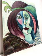 Original Watercolor Painting, Woman In Profile