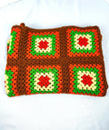 Hand-Crocheted Retro Granny Square Afghan