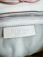 Givenchy Patent Pandora Flap Dark Cream Shoulder Bag