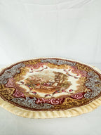 Antique Spode Copeland 'Continental Views' polychrome transferware plate "Music Lesson in the Garden"