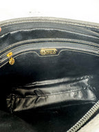 Vintage Fendi Coated Canvas/Black Leather Messenger Crossbody Bag