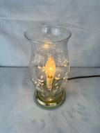 Vintage Glass & Brass Tabletop Lamp