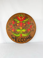 Hand-Painted Wooden Hanging Welcome Sign
