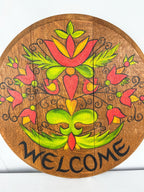 Hand-Painted Wooden Hanging Welcome Sign